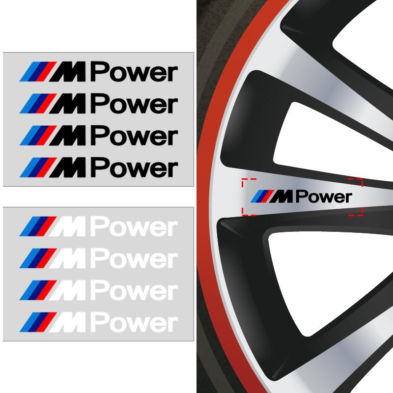 4Pcs Car Door Handle Stickers Tire Rear View Mirror Decals For BMW M E34 E36 E60 E90 E46 E39 E70 F10 F20 F30 X5 X6 X1 M3 M5 M6 E71 F01 F02 F87