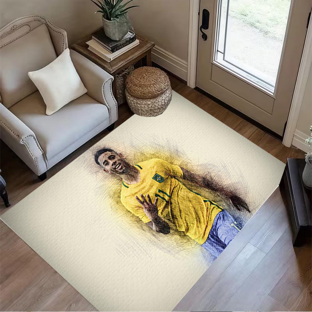 Soccer Player Blue Kit Floor Rug Office Rug Perfect for Balcony Entryway Decorate room Foyer Antislip Carpet Anime Office Decor