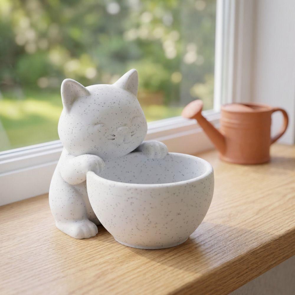 Ornaments Small Flowerpot Garden Decor Cacti Plant Pot Cat-Shaped Planter Pot  Desk