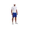 Under Armour Solid Color High Neck Slim Fit Short Sleeve T-Shirt Men Tops White 1372586-100