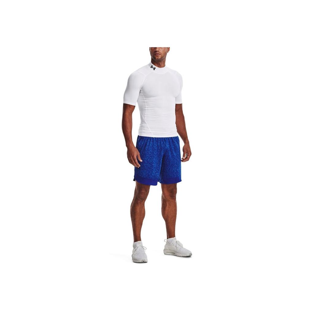 Under Armour Solid Color High Neck Slim Fit Short Sleeve T-Shirt Men Tops White 1372586-100