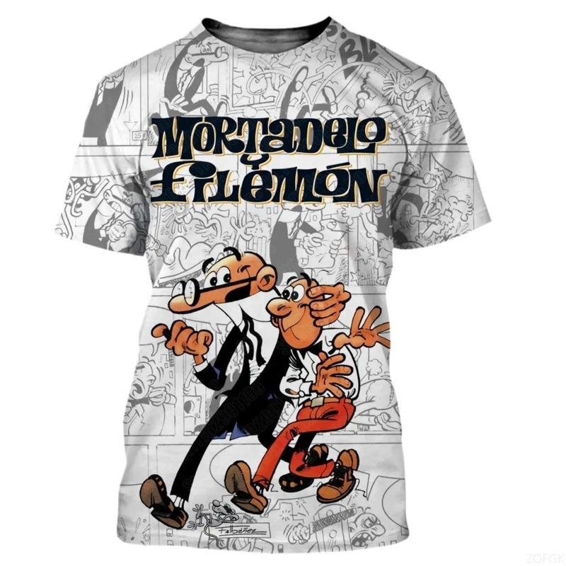 Summer fashion trend anime 3D printed loose casual short sleeved personalized comfortable round neck men s top S