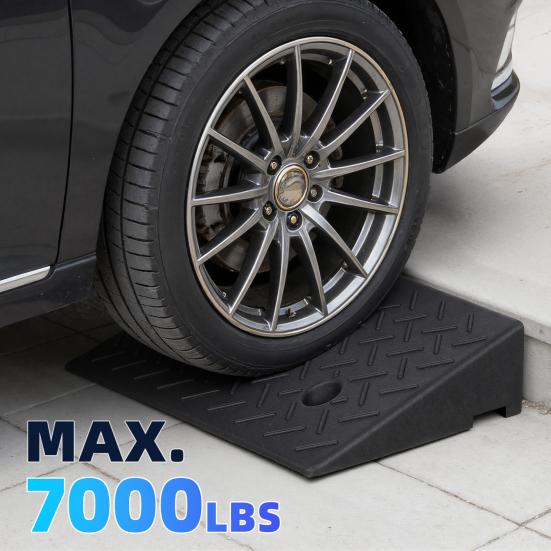 1 Pair 4" Rise Driveway Ramps, Non Slip Curbside Ramps Support 7000lbs, 19.7" L X 12" W, Threshold Ramps for Cars Wheelchairs Scooters Lawn Mowers