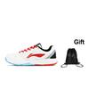 Li Ning Light Feather Series Lightning Hero 1.0 Comfortable Durable Low-Top Badminton Shoes Unisex sneaker White Red AYTT035-1