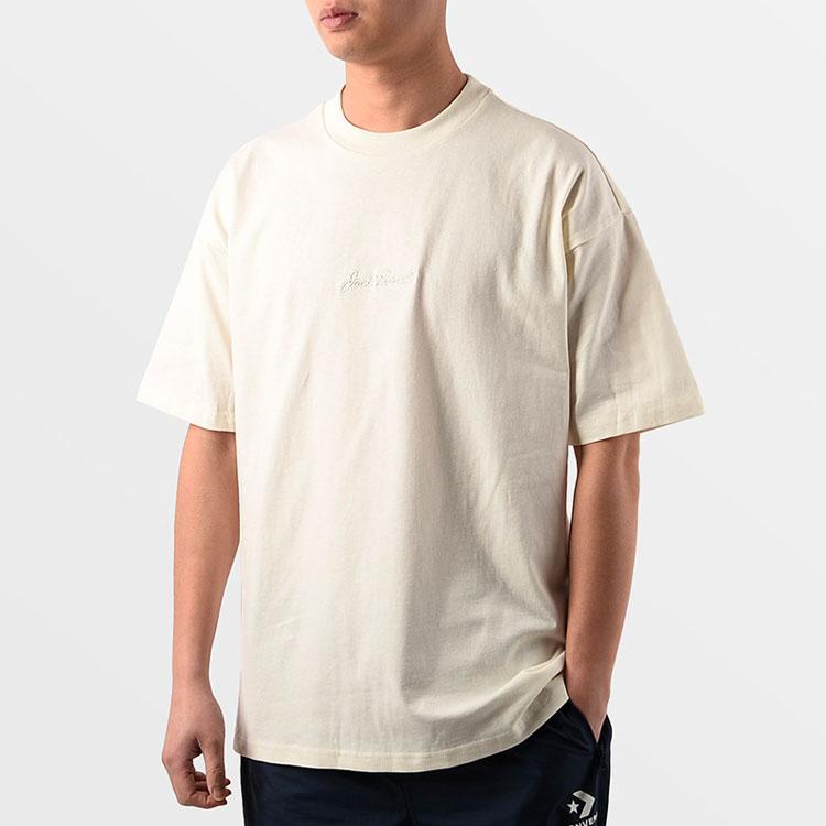 Converse Drop Shoulder Sleeve T Shirt Unisex Ecru 10022515-A01