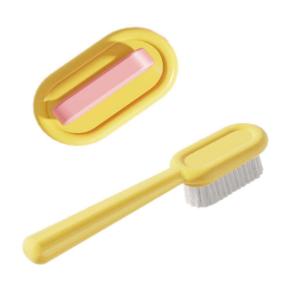 

2PCS/SET Plastic Long Handled Shoe Brush Ergonomic Soft Bristled Board Brush Portable Shoe Washing Brush Household Use жёлтый
