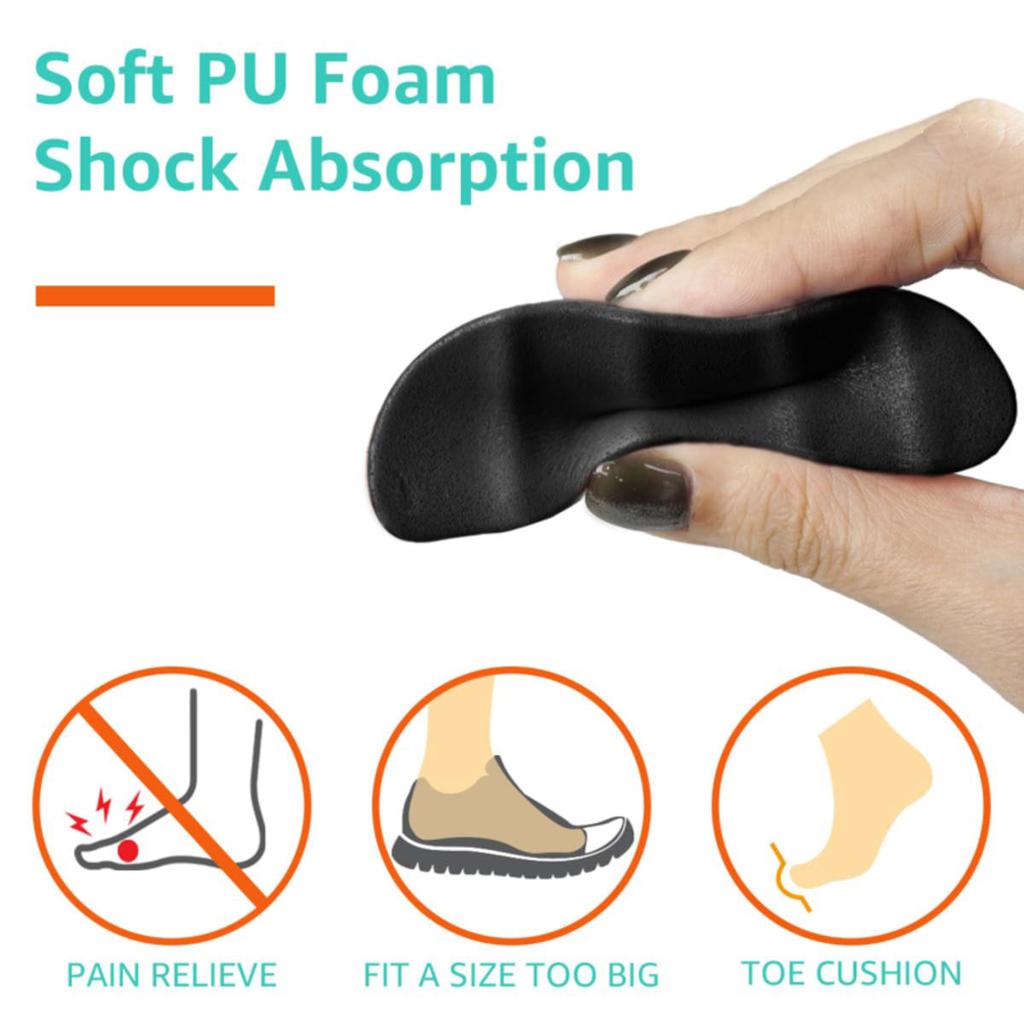 Toe Plug Insert for Men Women Fill insole Thick Soft Shoes Toe Half Pads Pain Relief Protector Adjustable Size Insoles