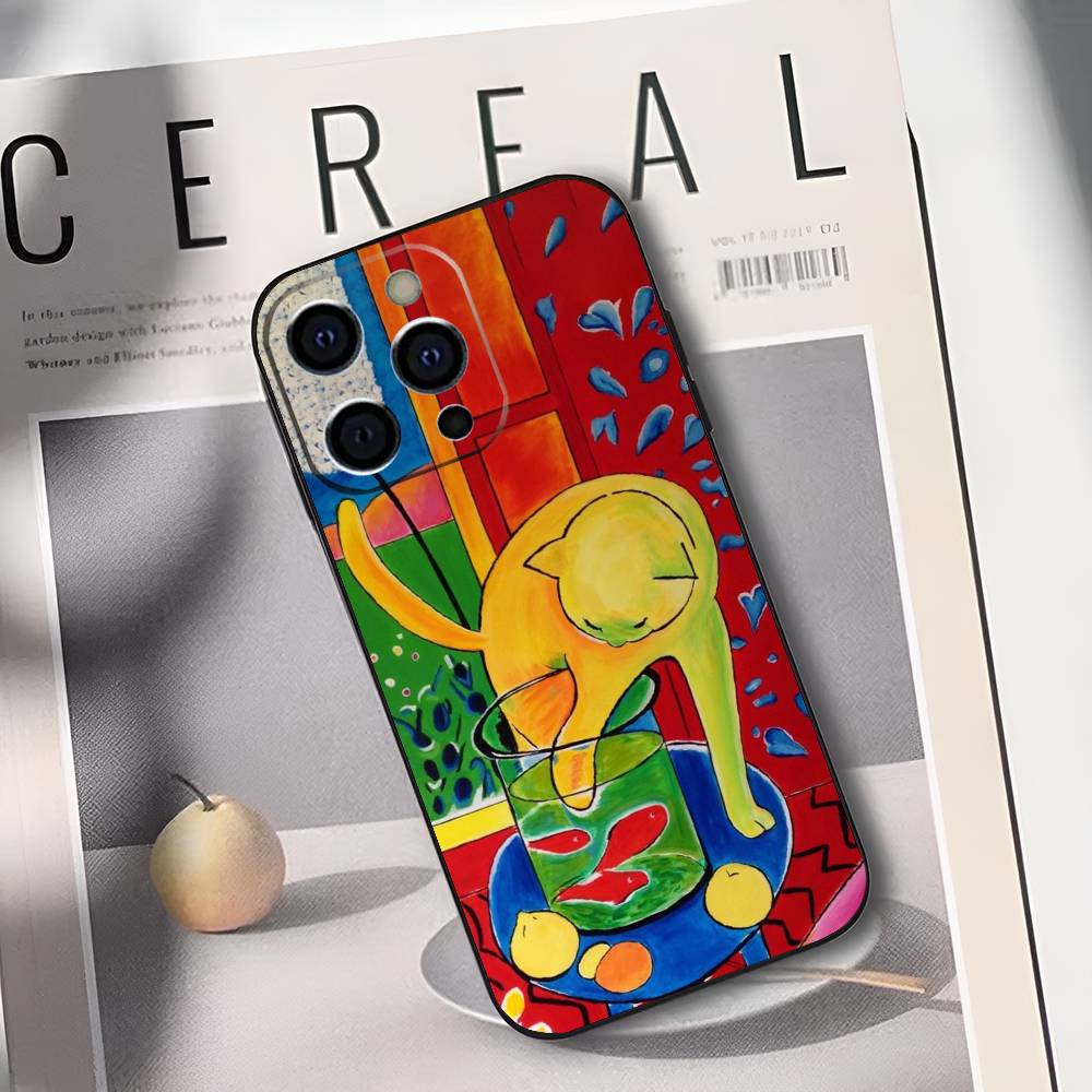Master of Color Henri Matisse Painting Phone Case For IPhone 17,16,15,14,13,12,11,Plus,Pro,Max,Plus,XS,soft case Black silicone