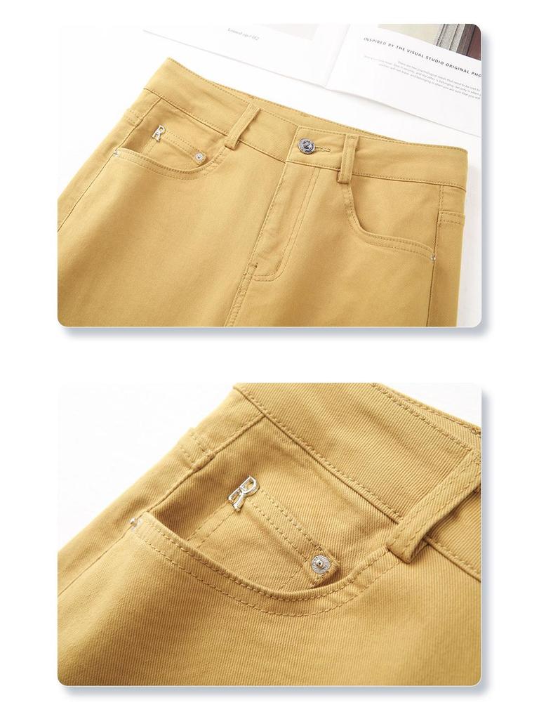 Yellow Retro High-Waist Women's Jeans - Spring/Autumn 2025: Straight, Slimming, Loose, Narrow/Wide Leg Options