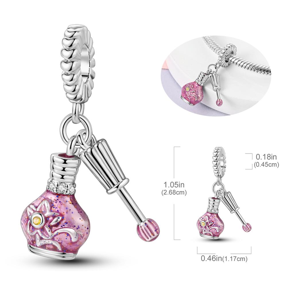 Pink Series Charmscopper Perfume Butterfly Charm Beads Pendent Dangle Fit Original Bangle Charm Bracelet Diy Women Jewelry