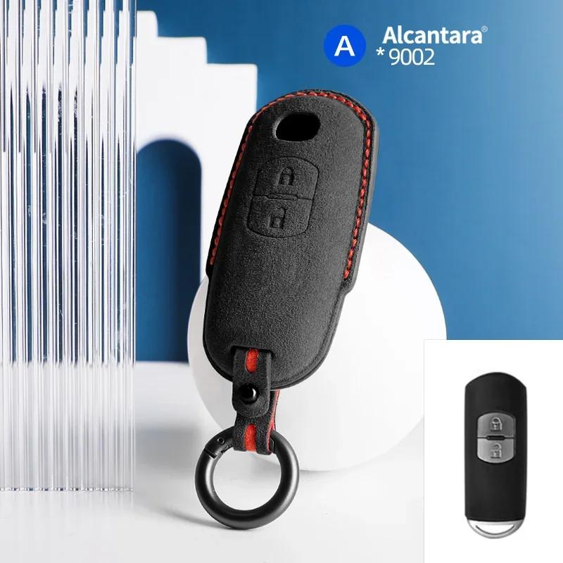Interior Mouldings Alcantara Car Key Smart Remote Case Cover Shell For Mazda 2 3 6 Cx3 Cx5 Cx7 Cx9 Mx5 2 Buttons Keychain Access