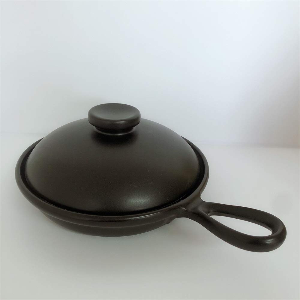 Fried Egg Pan with and Direct Heat Made in Japan Lid, Ceramic, Black, Microwave, Oven, Safe,