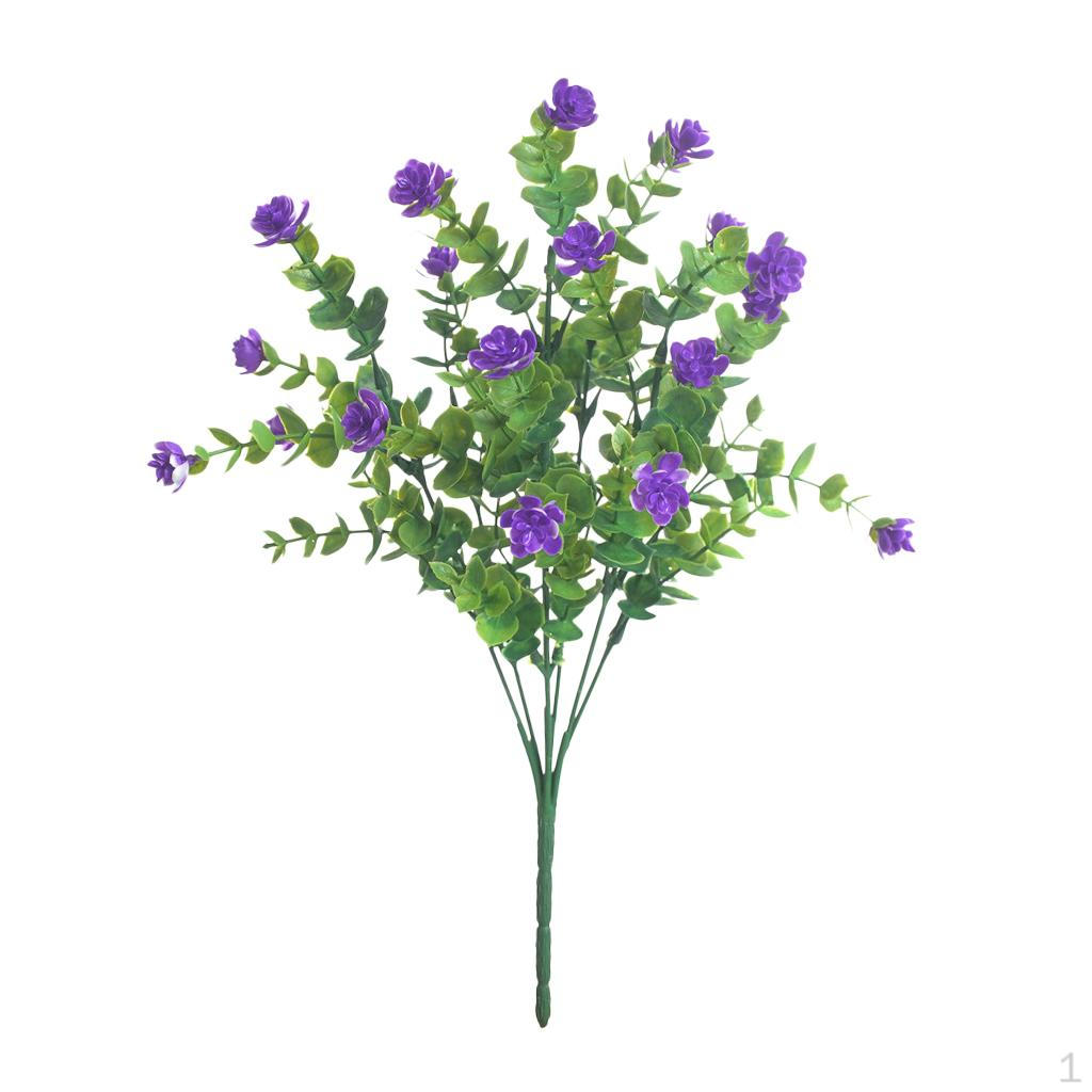 

7 Branches Eucalyptus Rose Flower Bunch Floral Arrangement фіолетовий