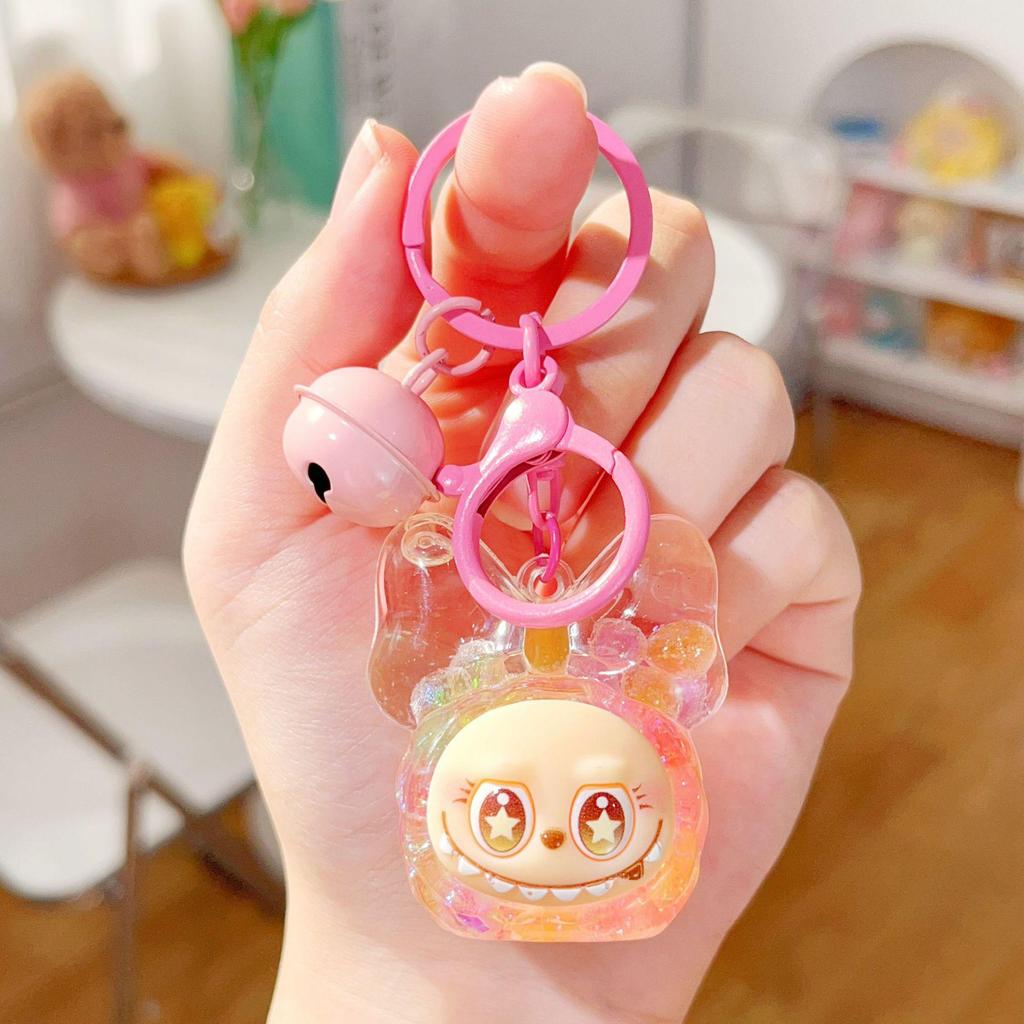 Acrylic Oil-Filled Cartoon Bow Knot Keyring Bag Charm Gift