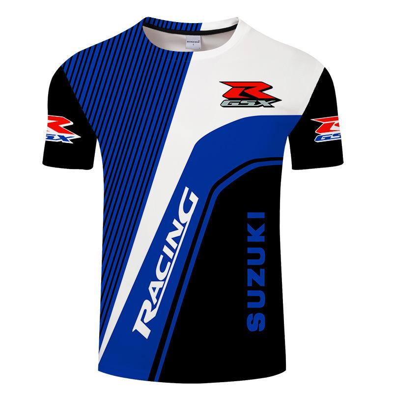 Men's 3D Printed T-Shirt Outdoor Fitness Car Race Breathable Quick Drying Sports Short Sleeve O-Neck Pullover Casual Top