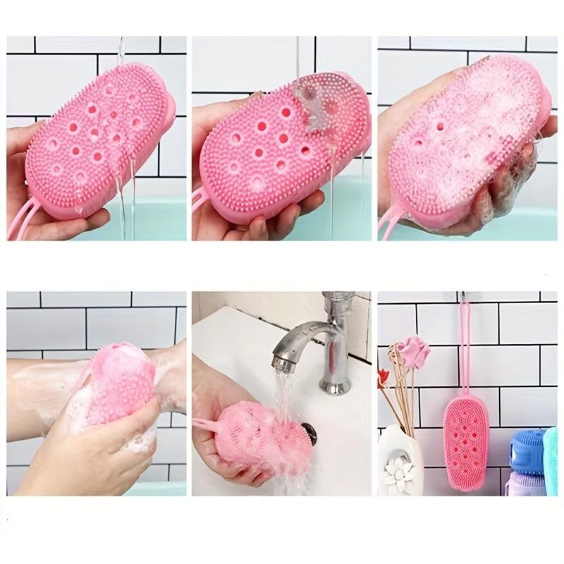 1pc Double Sided Soft Touch Silicone Shower Brush - a Gentle Exfoliating Agent Used for Refreshing Skin and Soft Massage