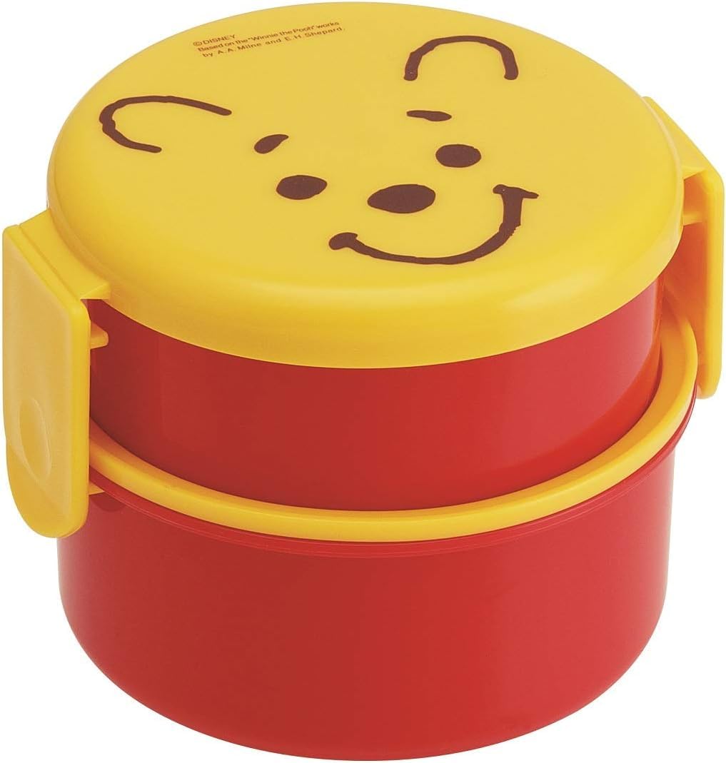 

Skater Round Lunch with Made in Winnie the Pooh Disney ONWR1 Box, 500ml, Fork, Two-Tier, Japan, Face, Design,