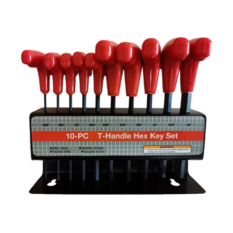 

Набор шестигранных ключей с Т-образной рукояткой, 10 шт./набор, размеры метрические или дюймовые, с удобной подставкой для хранения, многофункциональный набор ручных инструментов императорский