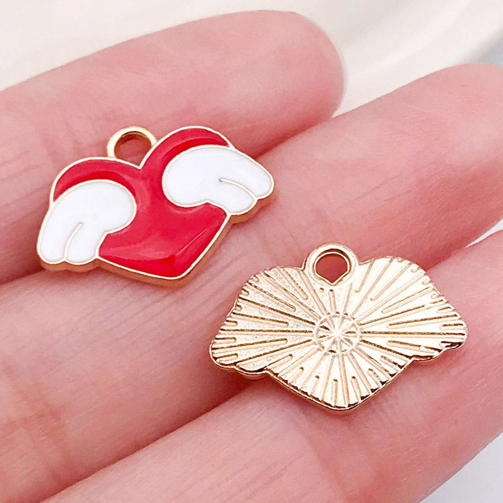 Red And Love Heart Peach Jewellery Accessories Diy Bracelet Keychain Necklace Pendant Alloy Oil Drop