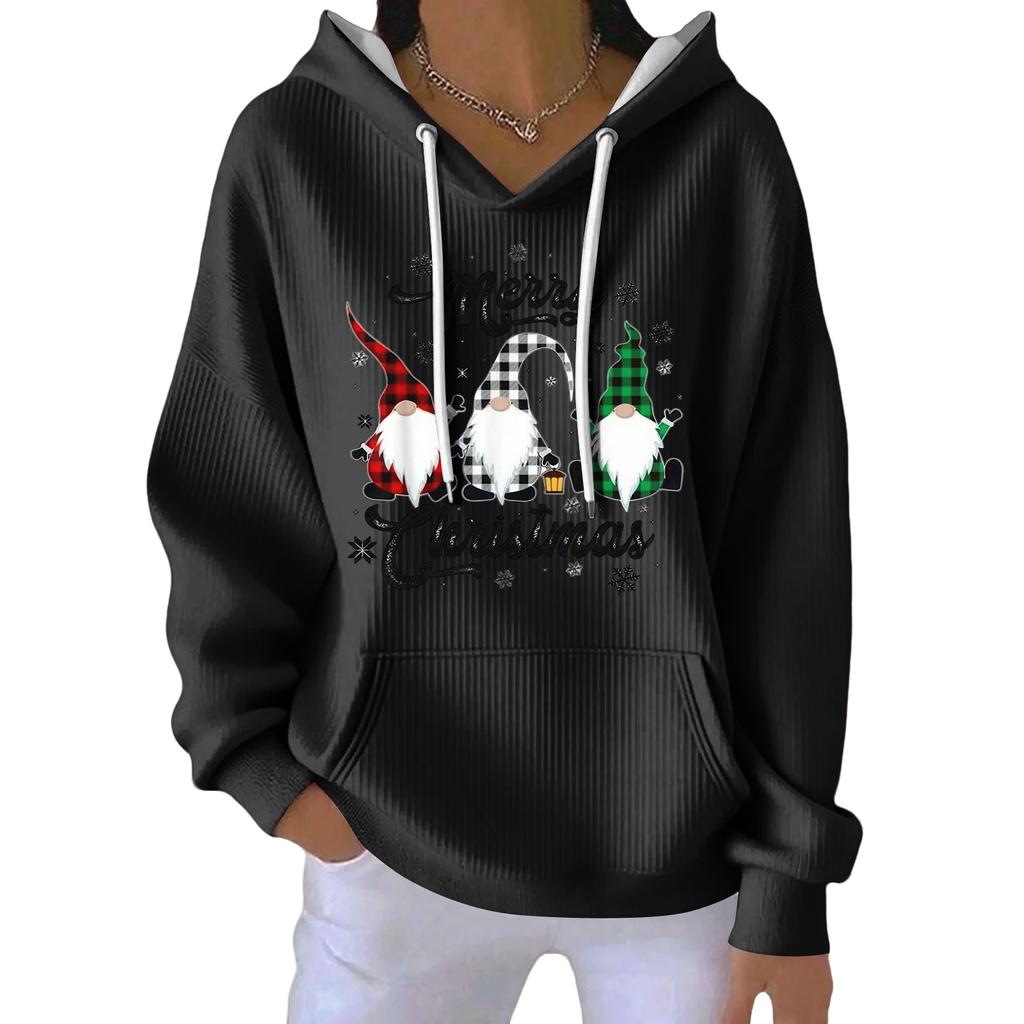 Women's Fashion Casual Christmas Angel Print Pullover Long-Sleeve Sweatshirt