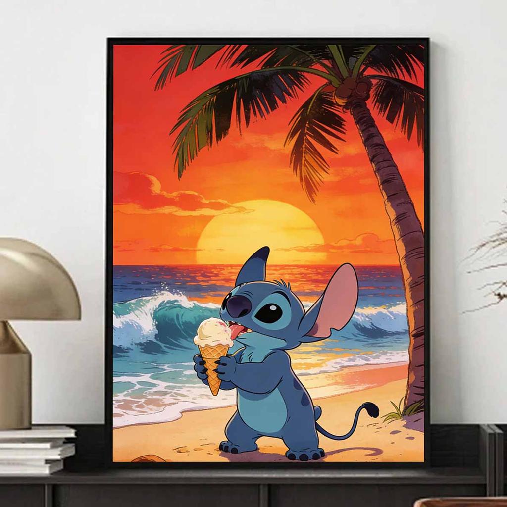 Disney Stitch Eating Ice Cream Diamond Painting Art Kit Handmade DIY Home Decor Gifts