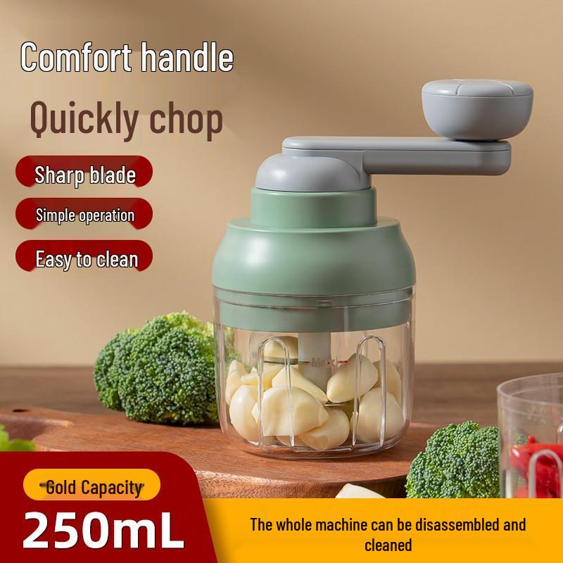Hand-Cranked Garlic Press and Chopper: Manual Mincer & Grinder