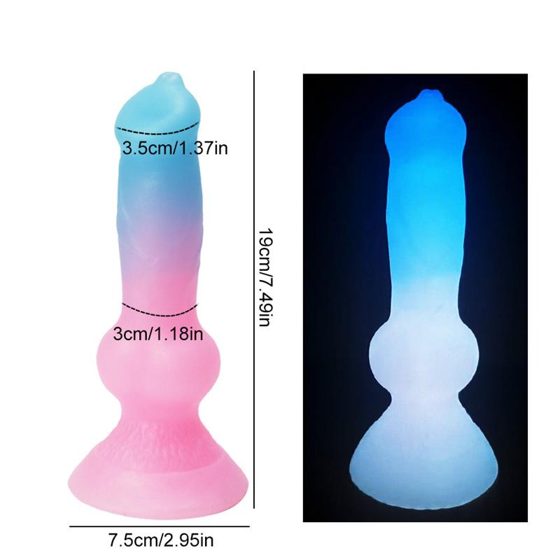 Luminous Dog Dildo Anal Plug Animal Dildo Sex Toys for Women Men Silicone Penis for Women Glow In The Dark