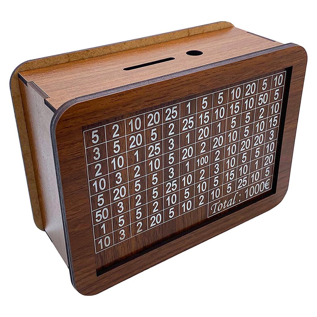 Wooden Money Bank Handmade Home Decor Craft Savings Box for Desk Countertop with Coin Slot