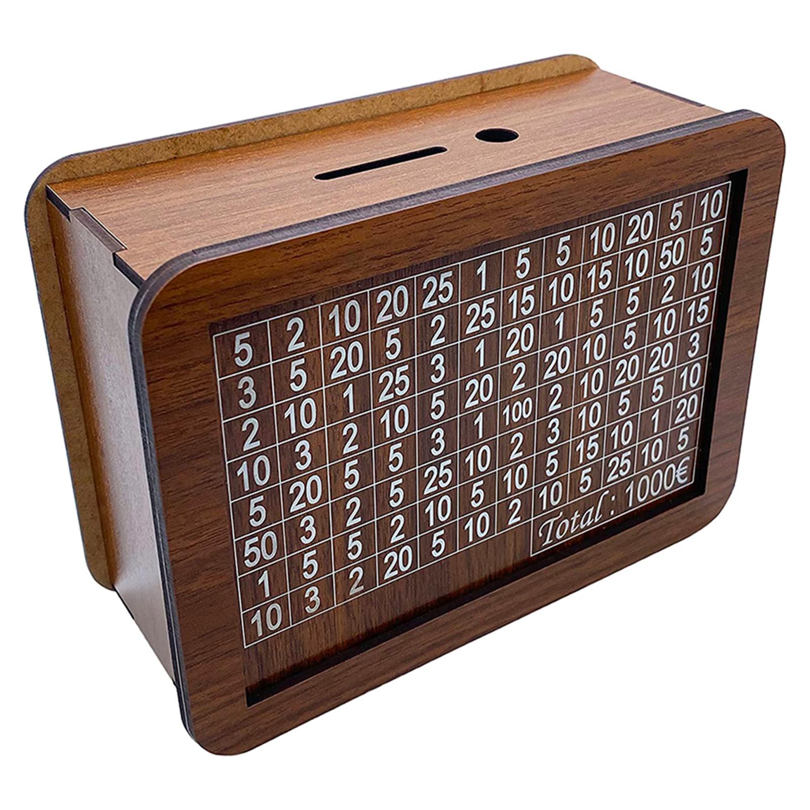 

Wooden Money Bank Handmade Home Decor Craft Savings Box for Desk Countertop with Coin Slot