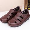 Men'S Sandals Men'S Leather Baotou Hole Shoes Leather Sandals Middle-Aged Dad Casual Beach Shoes