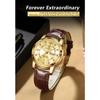 POEDAGAR Luxury Business Male Clock Date Week Waterproof Luminous Gold Wristwatch Casual Fashion Quartz Watches Reloj