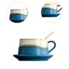 Ceramic Coffee Mug Cup Drinkware Home Decoration with Spoon Pottery Gifts