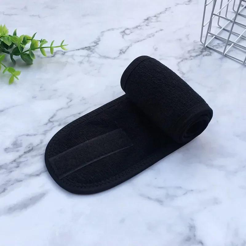 

Регулируемая повязка на голову, широкая повязка для волос, йога, спа, ванна, душ, макияж, мытье лица, косметическая повязка на голову для женщин, женские аксессуары для макияжа 8.8x62cm&1pc чёрный