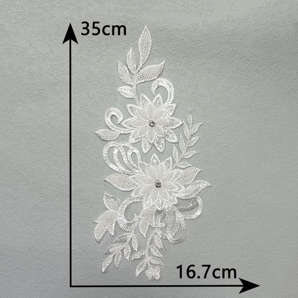 Three-Dimensional Versatile Bead Embroidery Mesh Sequin Embroidery Nail Drill Lace Embroidery Decorative Clothes Decal Accessories Sewing Lace