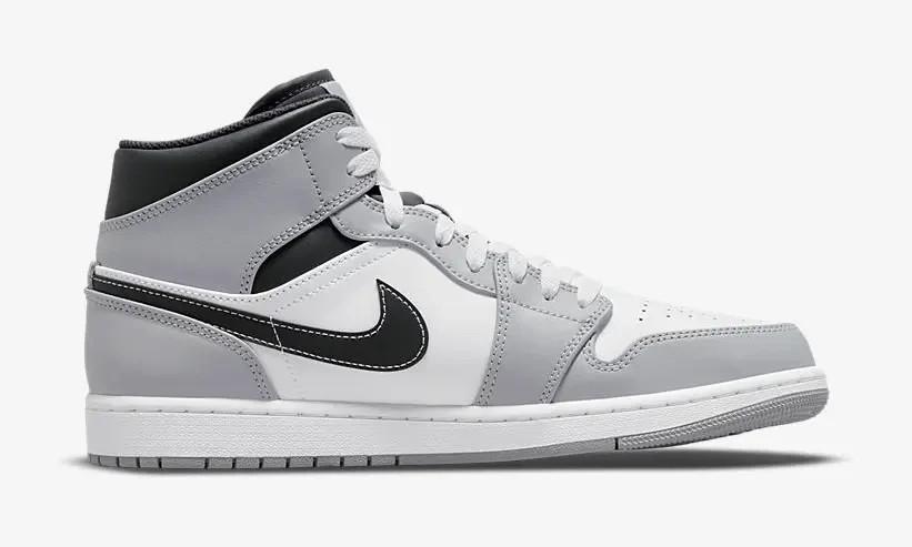 554724-078 Nike Air Jordan 1 Mid Grey White Anthracite (Men's)