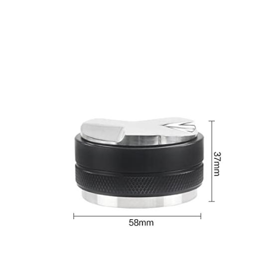 Coffee Distributor & Tamper Dual Head Coffee Leveler for Portafilter Adjustable Depth Professional Espresso Hand Tamper