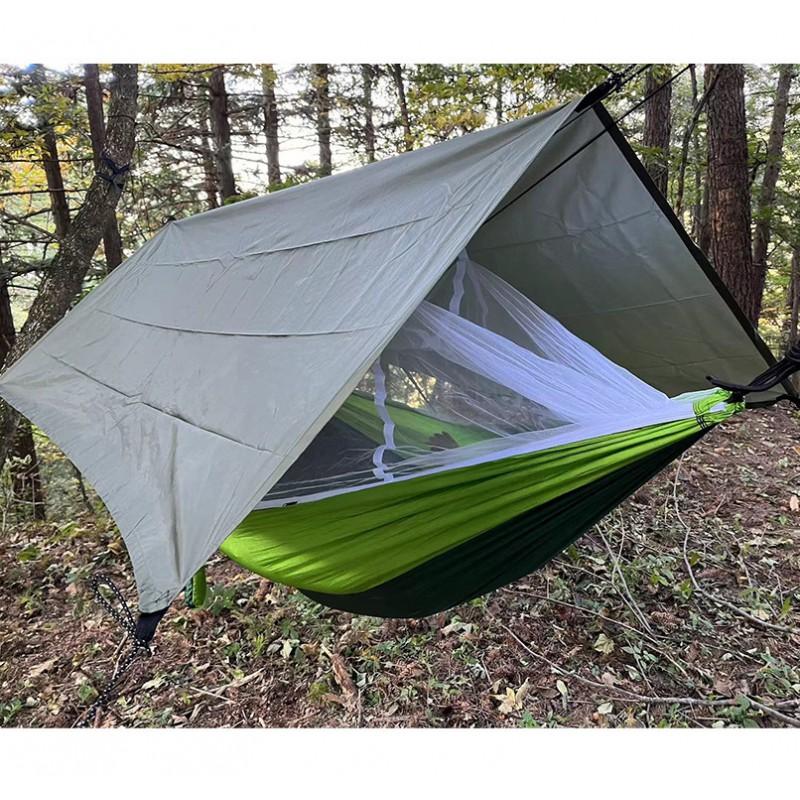 Portable Camping Hammock With Mosquito Net Rainproof Sun Shade Canopy Outdoor Hiking Backpacking Travel