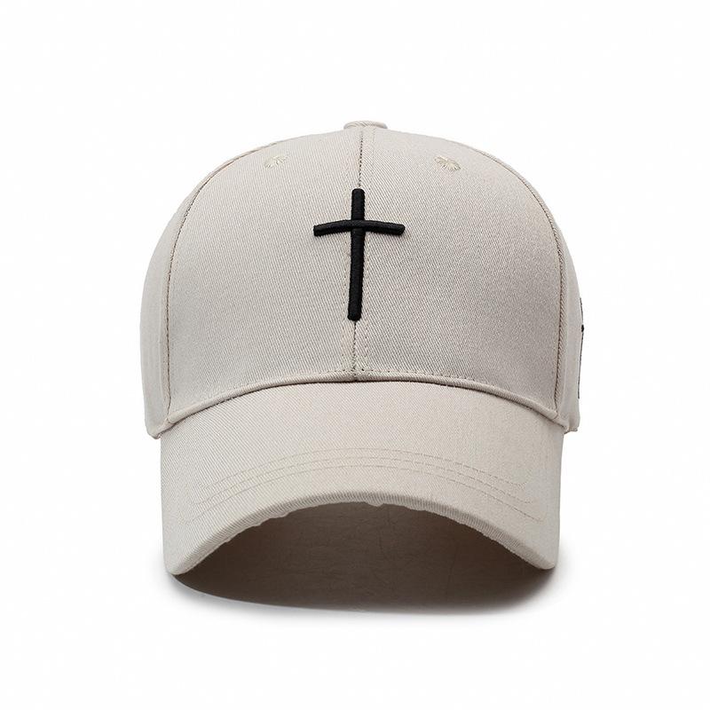 Cross-shaped Three-dimensional Embroidered Baseball Hats for Men and Women Sunshade and Sun Protection Baseball Hats
