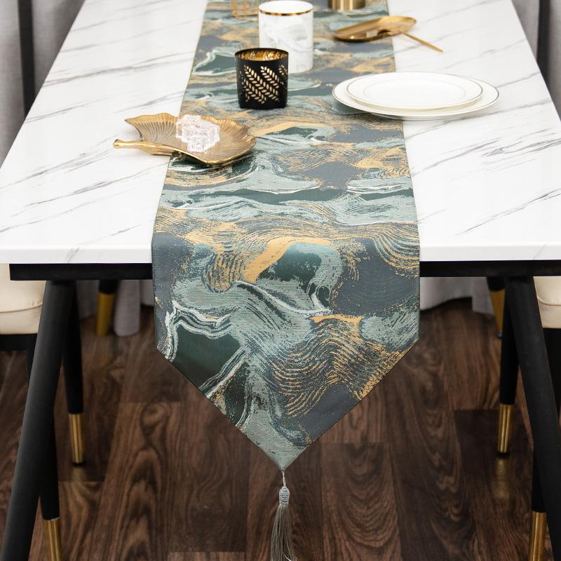 New Chinese-style Tablecloth Vintage Table Runner Tassel Decoration Luxury Home Table Cloth TV Cabinet Doilies Table Decoration