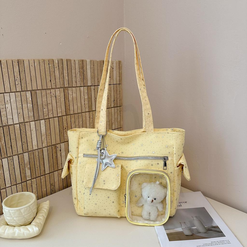 New Adorable Wing Cross Ita Rucksacks Y2K Spacious Rucksack Lolita Girls Transparent Rucksack Outside School Carrier Trip Knapsack