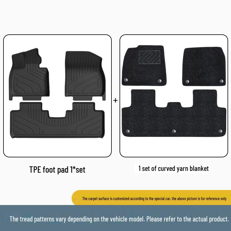 Black and Orange TPE Car and Trunk Floor Mats for Ideal i6 (25 Models Compatible)