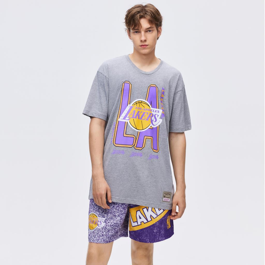 Mitchell & Ness 100% Cotton T Shirt Unisex Gray MN25ATS29LAL