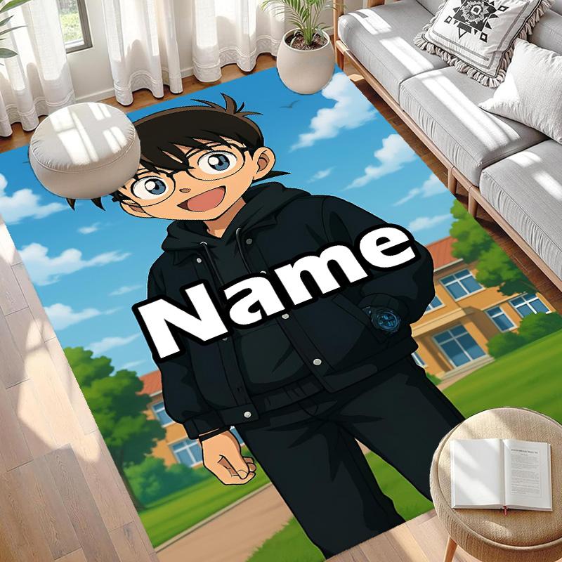 Custom Name Personalized Anime Print Carpet, Versatile Home Decor Rug, for Playroom, Apartment, Balcony, Entryway, Hallway Gift