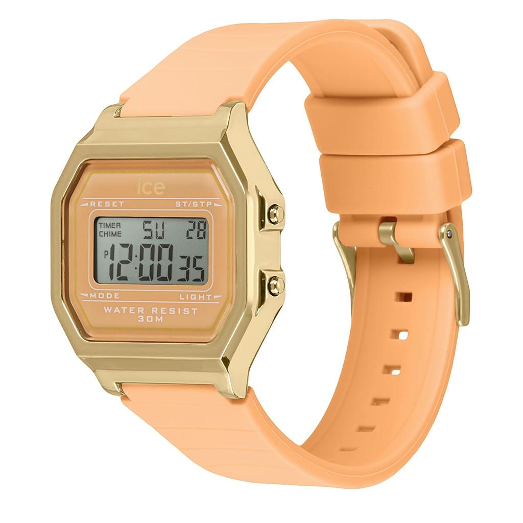 Authorized Dealer Ice Watch Digital Wristwatch for Women 022057 Ice Digit Peach Skin Small [Ice watch]