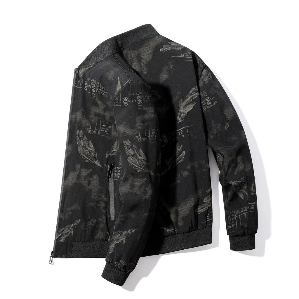 2026 New Men's Jacket Spring and Autumn Double-layer Casual Jacket Trendy Fashion Baseball Clothing Slim-fit Stand-up Collar Top