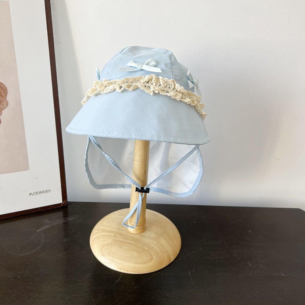 Quick Dry Baby Sun Protection Hat Sweet Children Fishmen Hat Casual Kids Shawl Sun Hat  Girls