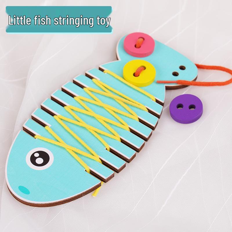 

Little Fish Threading Game: Early Education & Craft Toy for Kids - Enhances Hand-Eye Coordination