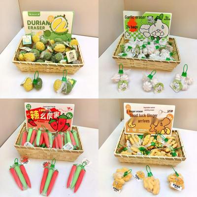 Kreativer Spaß Radiergummis in Gemüse- und Obstform - Krümelfrei, Sauber & Ideal für Schüler