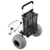 Beach Dolly with Big Wheels for Sand, 505 X 374 Mm Cargo Deck, Folding Sand Cart with 320 Mm Balloon Wheels, 75 Kg Load Capacity, 860-1160 Mm