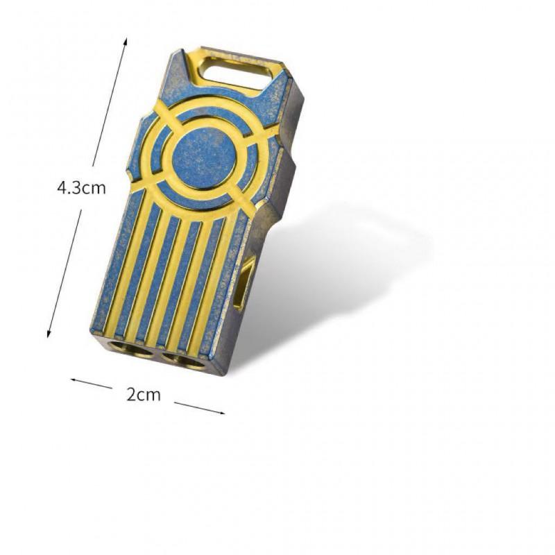 Titanium Dual-Tube Survival Whistle EDC Outdoor Gear Compact Emergency Signal Tool Hiking Camping Trekking